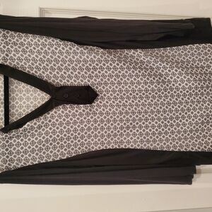 I.N. Studio Black and White Patterned Blouse